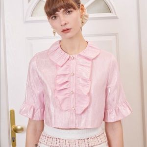 Sister Jane Affection Ruffle Cropped Blouse